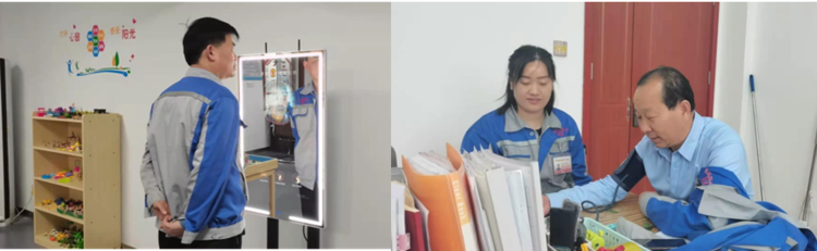 大家體驗了智能血壓計、魔鏡等儀器設備